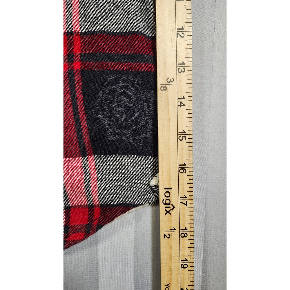Vans Kyle Walker Rose Plaid Flannel Shirt Mens XL Red Black Button Skate 0031 - Picture 6 of 8